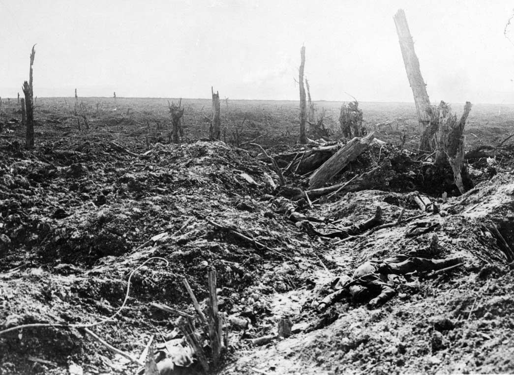 After Courecelette: the attack on the German front line at Flers-Courcelette, 1916. This image is available from the City of Vancouver Archives under the reference
number Gr War P28