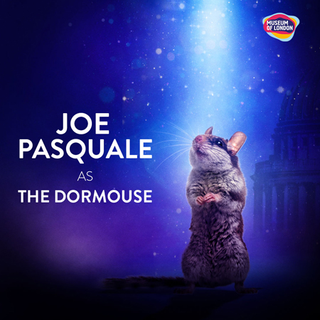 A picture of a dormouse accompanied by the words Joe Pasquale.