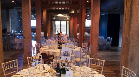 Wedding reception or breakfast table setting at Docklands