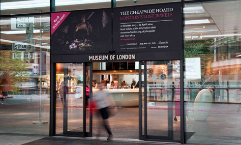 The entrance to the Museum of London 
