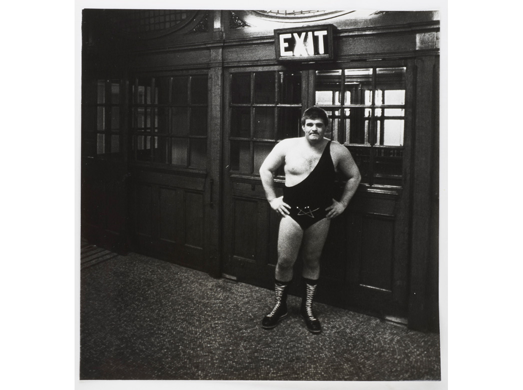 Wrestler at Battersea Town Hall, 1983, © Dick Scott Stewart Archive/Museum of London