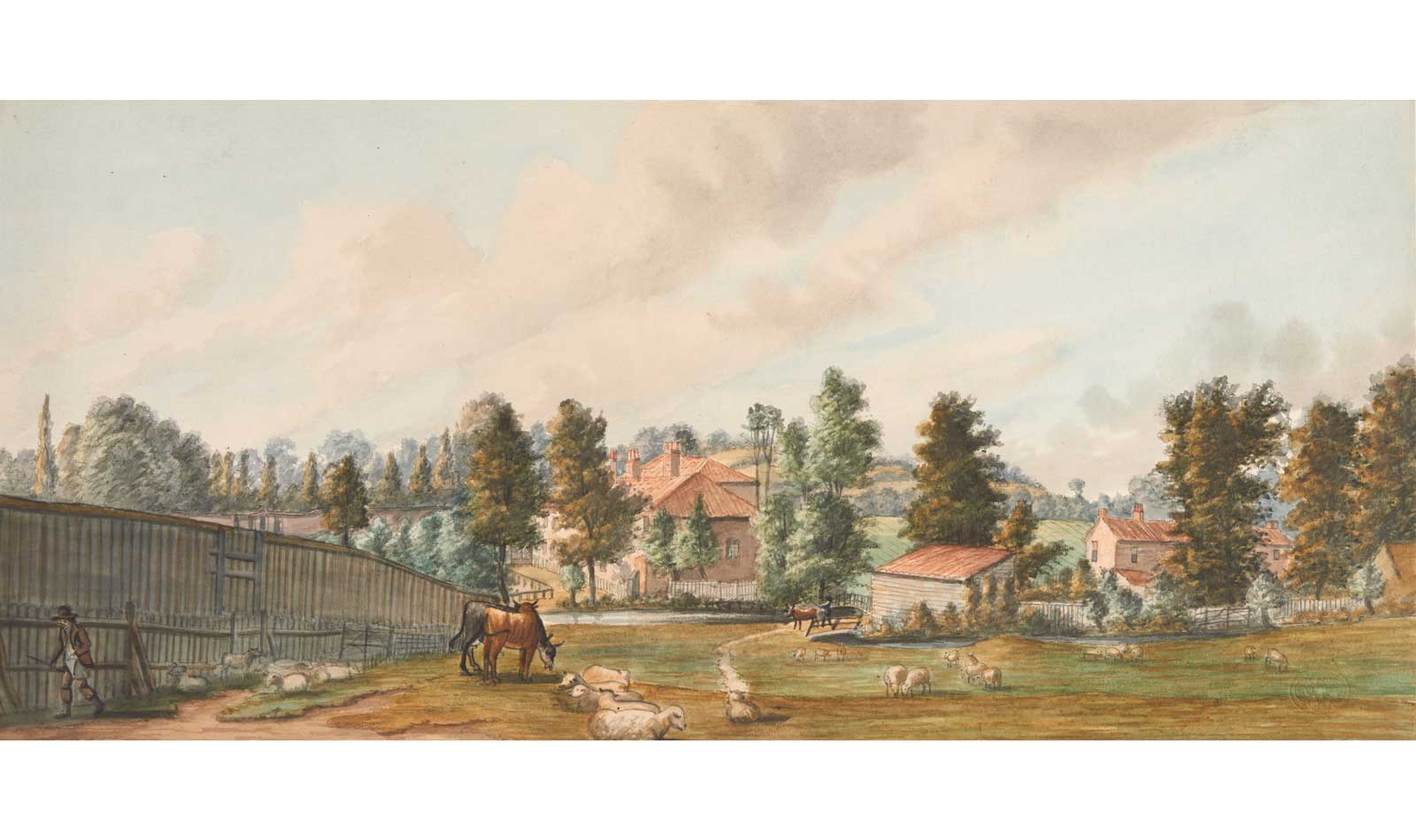 A painting of Jacob's Island, a 19th century London slum.