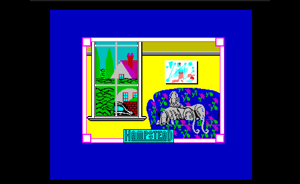 Opening screen of video game Hampstead.