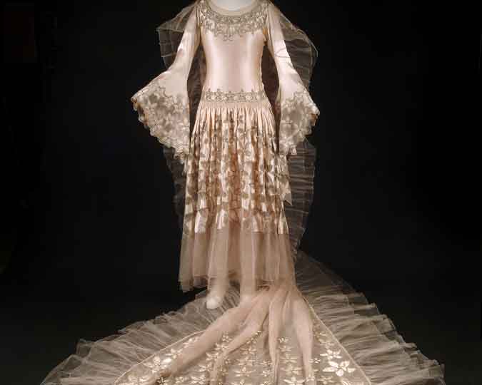 Wedding dress designed by Norman Hartnell.