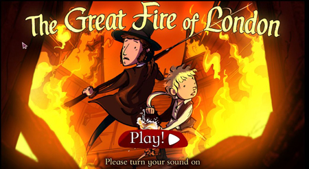 A screenshot from the Great Fire of London game.
