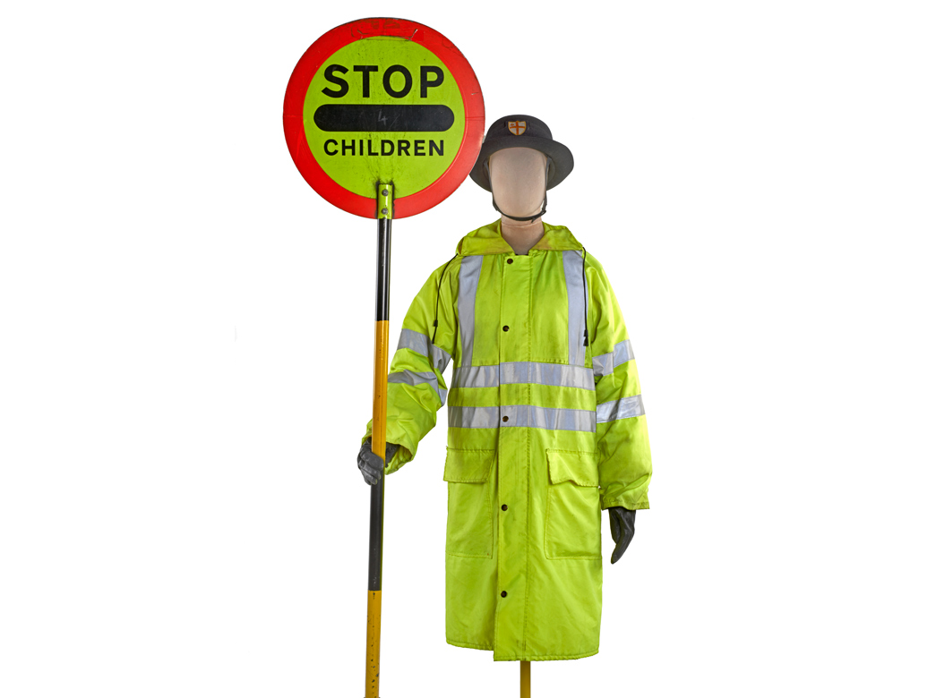 This uniform was worn by Shelia Gallagher MBE, the last ‘lollipop lady’ in the City of London. 