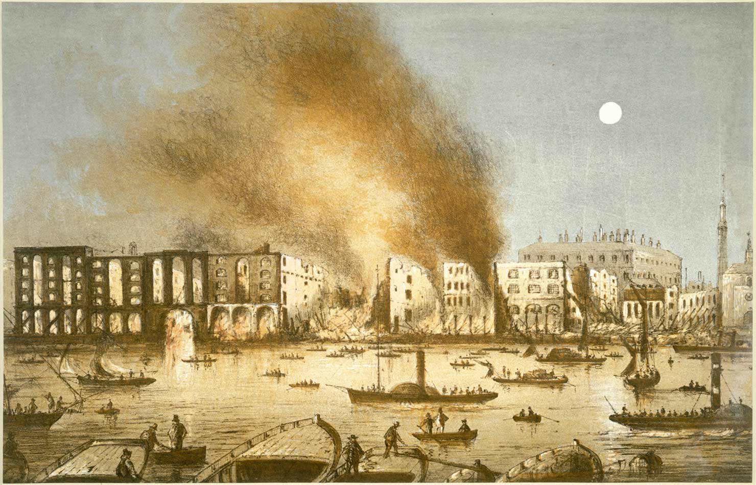 Painting of the Tooley Street Fire.