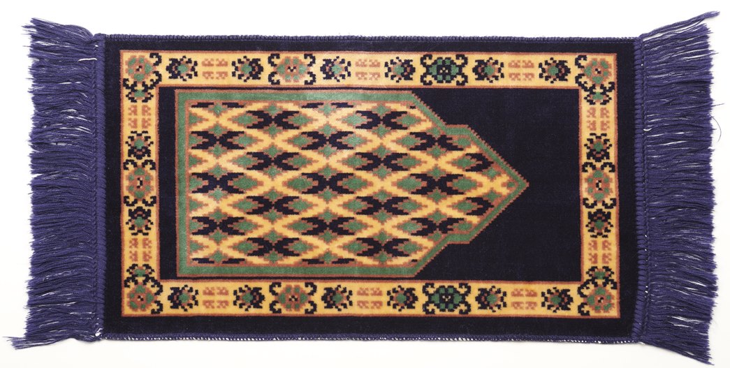 A prayer mat used by a child during the 2020 COVID-19 lockdown in London. (ID no.: 2021.74/2)
