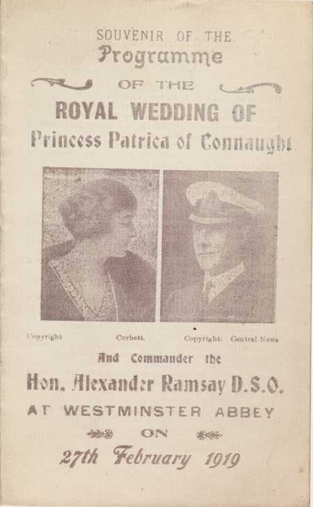Souvenir programme published to commemorate the wedding of Princess Patricia of Connaught