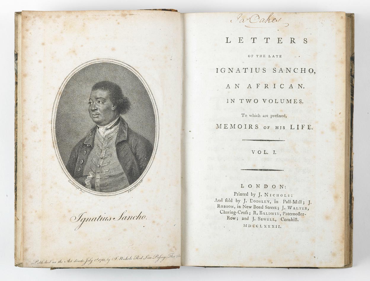 The interesting life of Ignatius Sancho, book published in London 19th century.