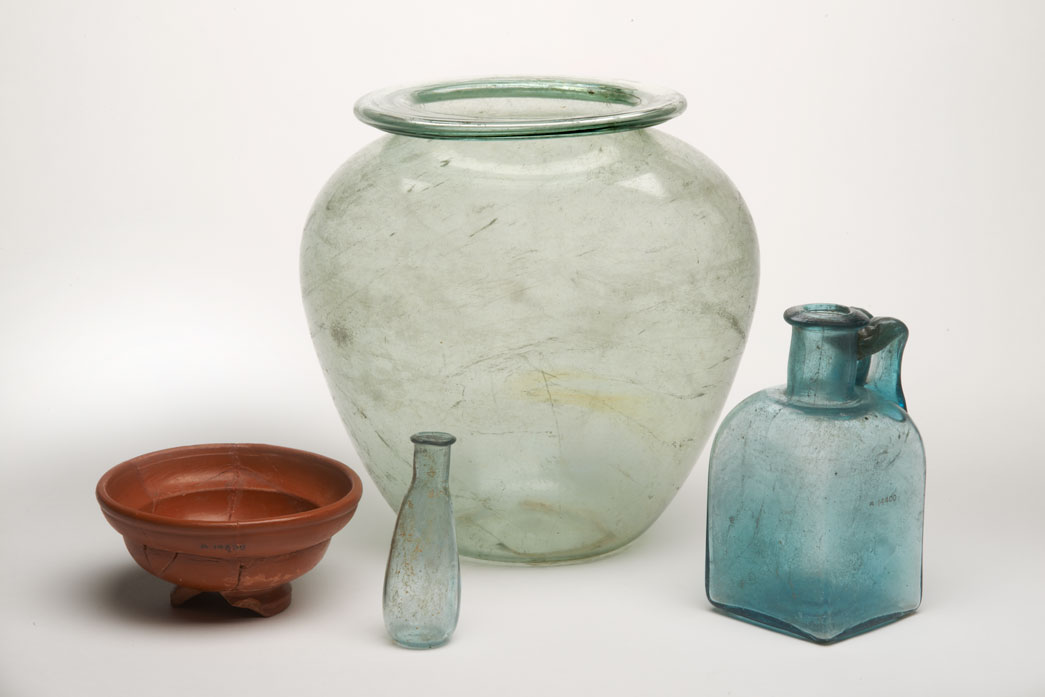 Roman glass vessels used as cremation urns.
