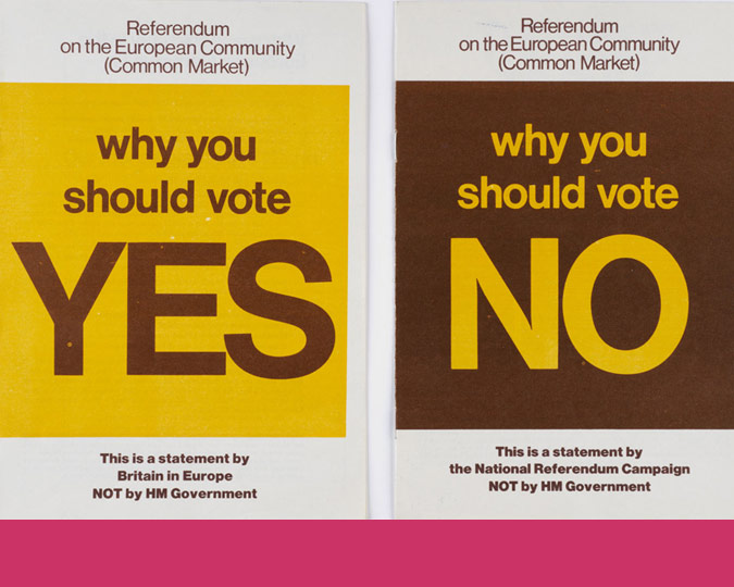 Leaflets for the Common market referendum of 1975.