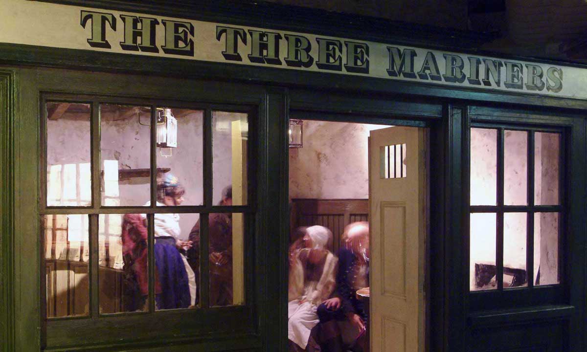 Join sailor Jack Monroe for a sea shanty or two in the Three Mariners pub.