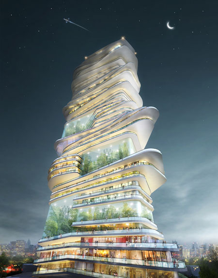 Endless vertical city created by SURE architecture.