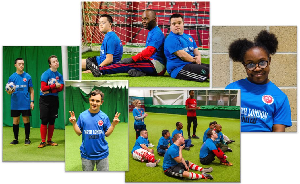 From interacting with each other, having fun and seriously absorbing instructions from the coaches, each session is packed with activities.  North London United is a football project for young people born with Down syndrome. 