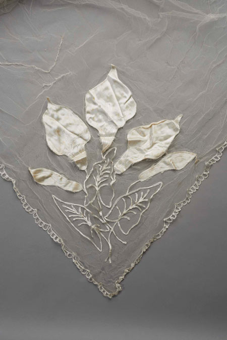 Silk tulle wedding veil, 1938
