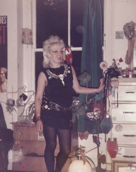 Photograph of Zena dressed in punk clothing.