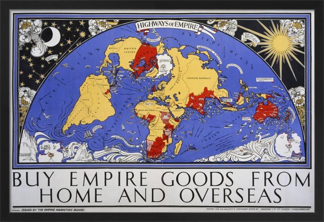The ‘Highways of Empire’ marketing poster: Notice how Britain is placed at the centre. (Courtesy: Private Collection)