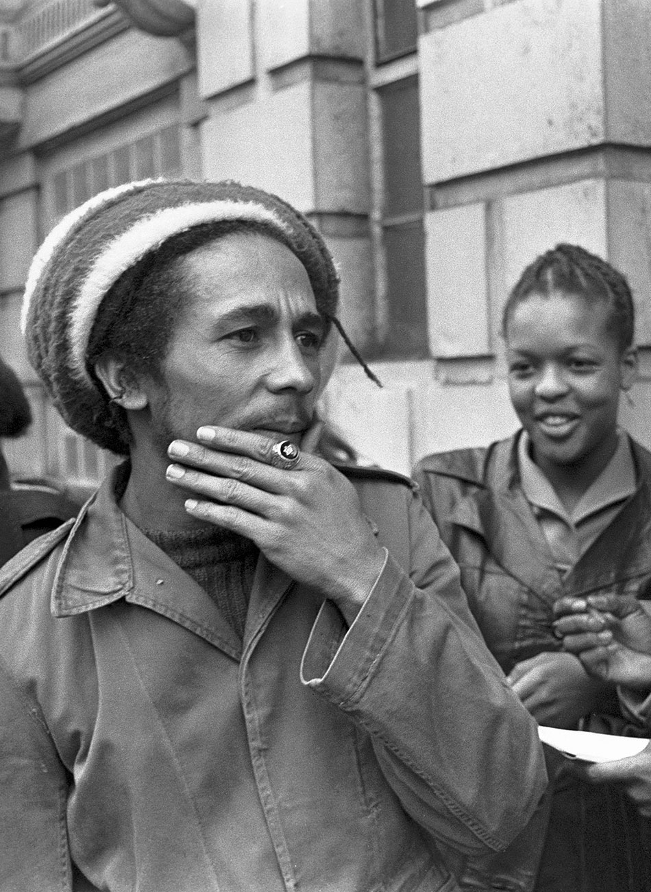 Bob Marley outside Marylebone Court House, 1976 (printed 2005) © Neil Kenlock