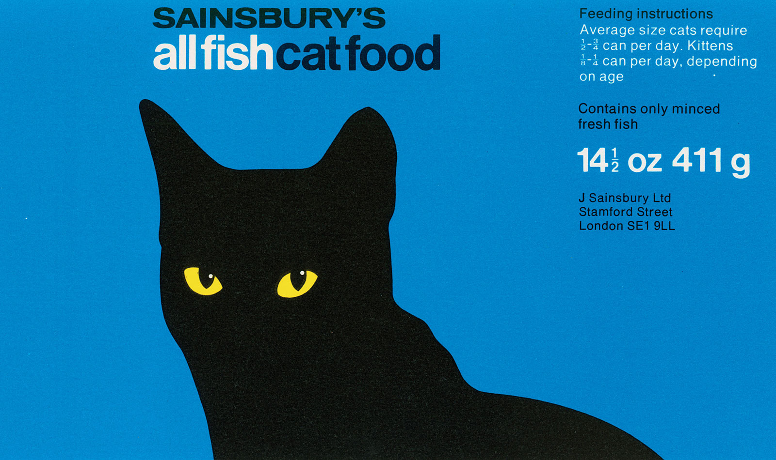 Sainsbury's All Fish Cat Food label 1975