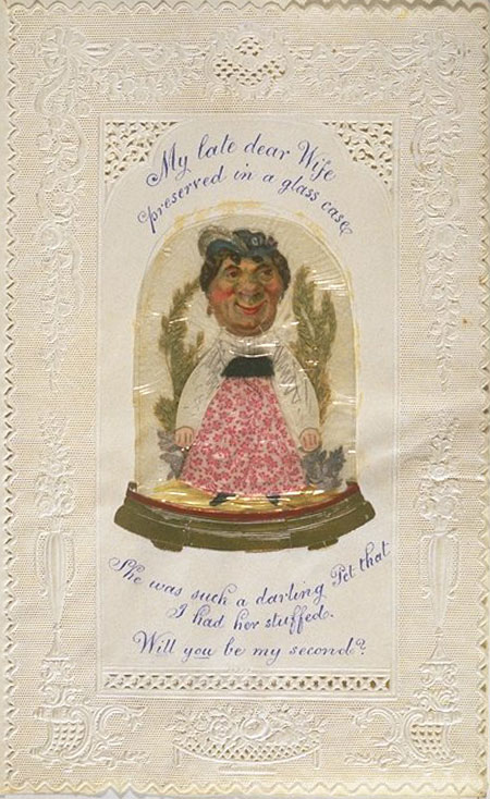 Valentine’s Day card with cream lace border, 1825-1850. 34.170/390