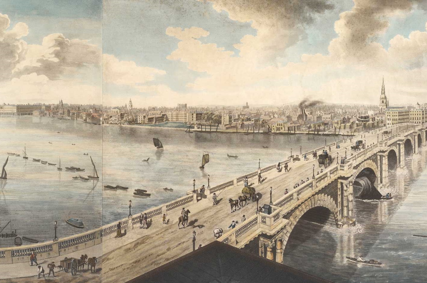 Panorama painting of Blackfriars Bridge 