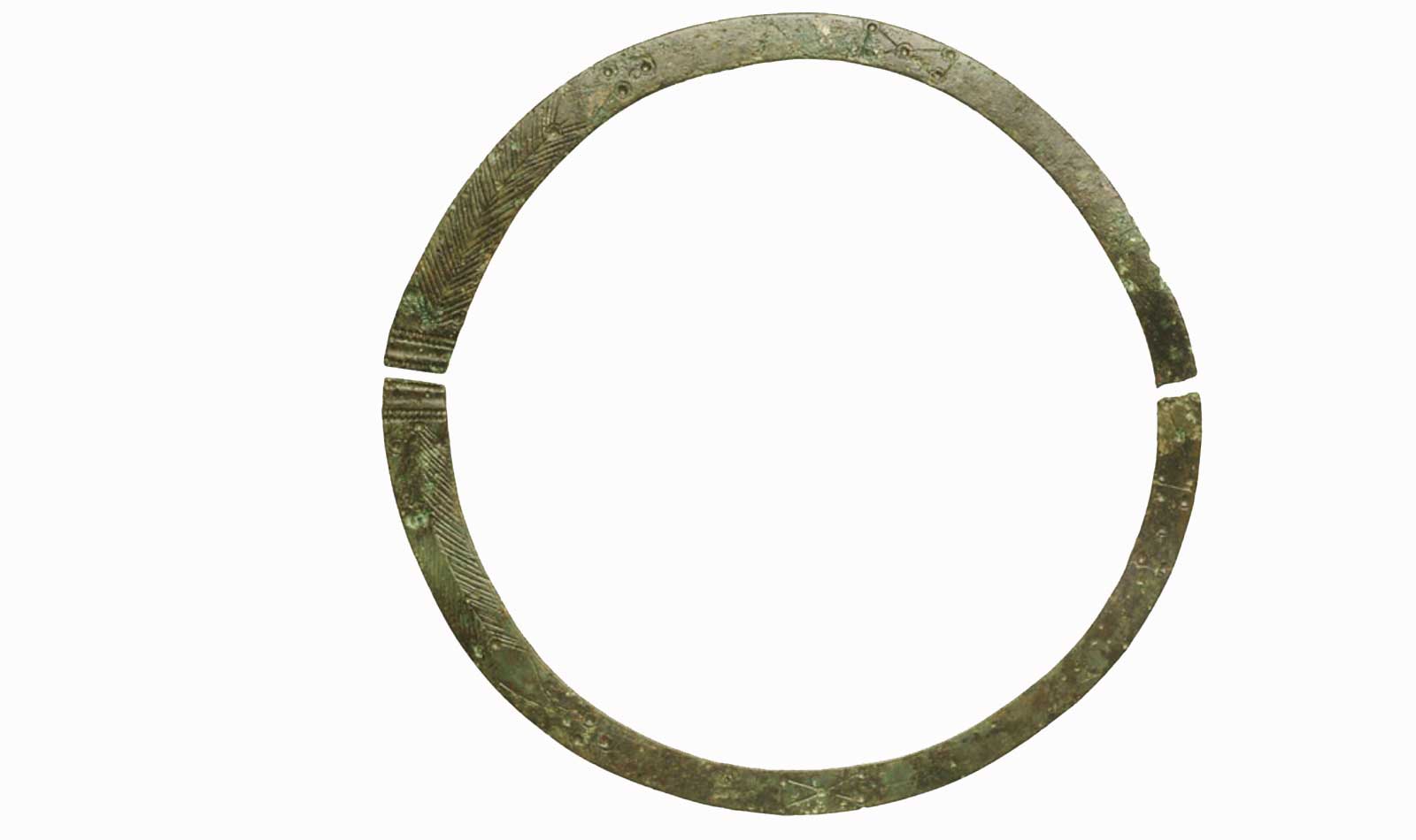 A bronze neck ring or torc found in the Harper Road burial