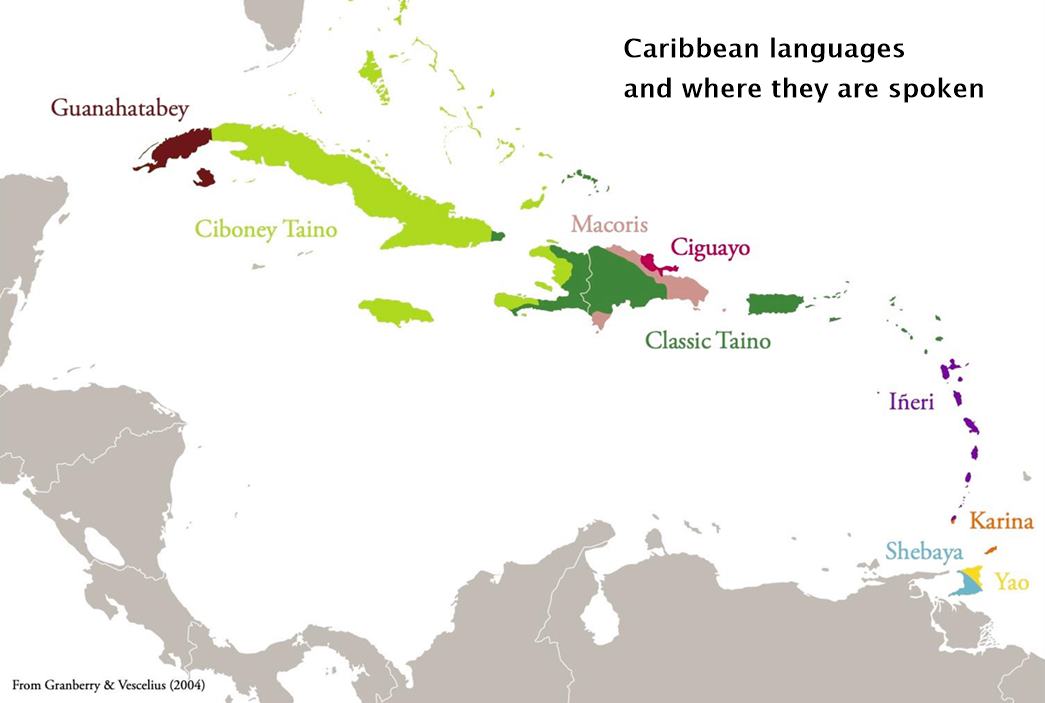 A look at some of the main indigenous languages of the Caribbean and where they are spoken. (©Museum of London)
