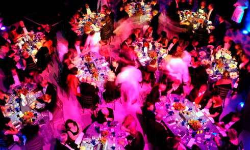 Aerial view of Director's Dinner event.