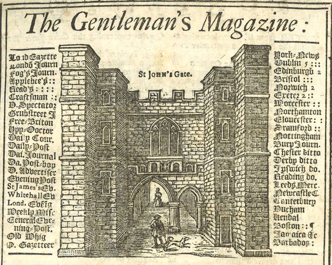 Front page of ‘The Gentleman’s Magazine’, January 1746. (Courtesy: Museum of the Order of St John, London)