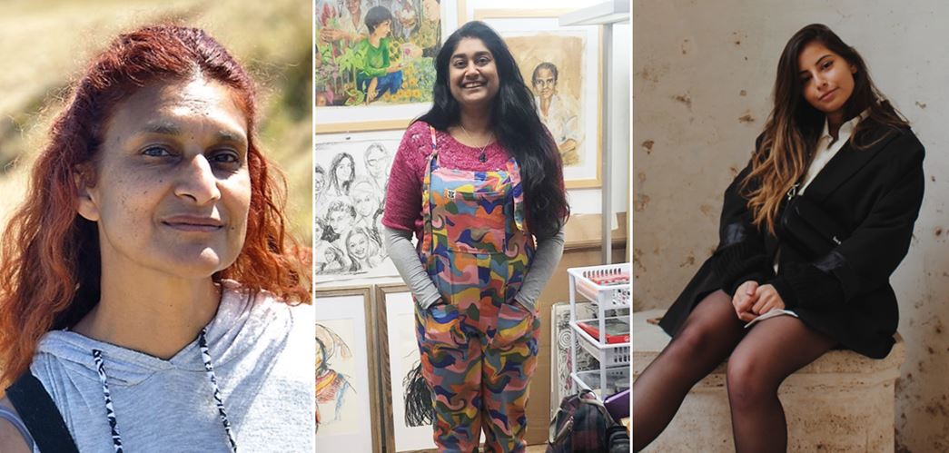 (from left) Vedia Maharaj is a clinical supervisor, trainer and psychotherapist of Indo-Trinidadian heritage; Salina Jane is a mixed-media artist of Indo-Guyanese descent; and Jana Ally works in fashion, and is of Indo-Guyanese and Egyptian descent.