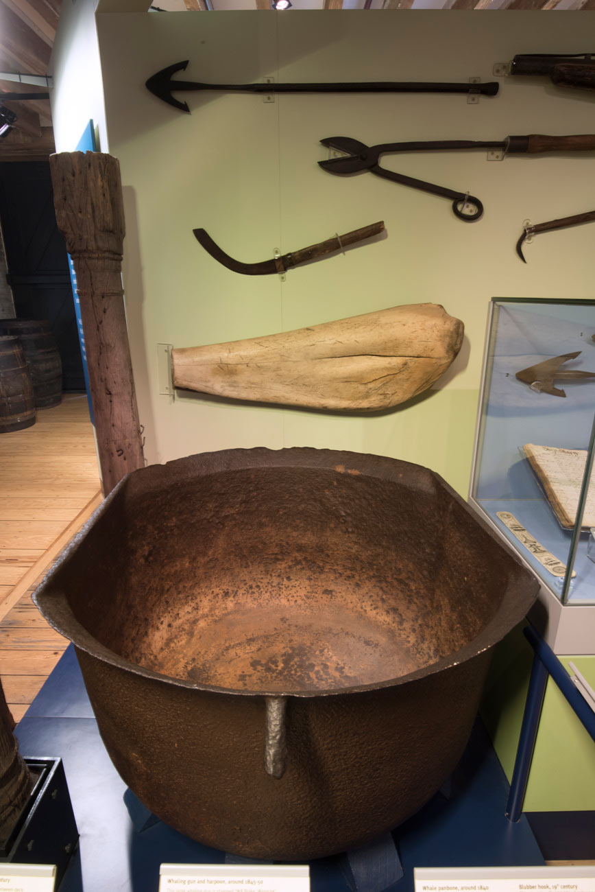 Cauldron used to render whale blubber into oil.