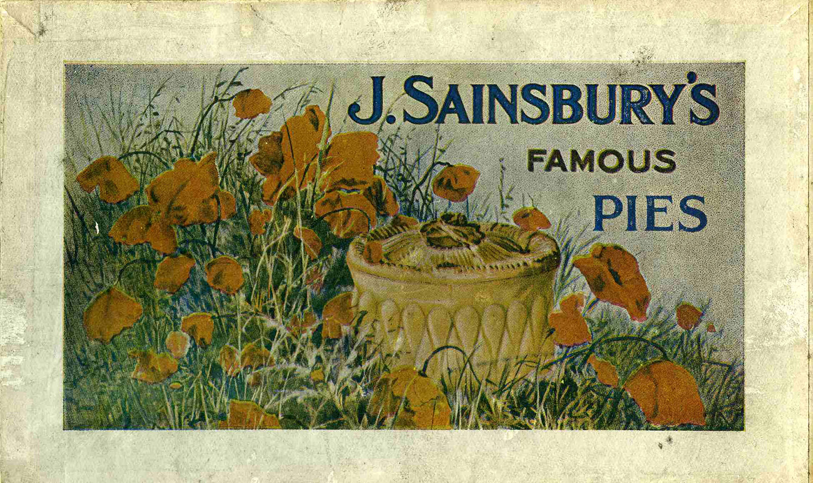 
J. Sainsbury's famous pies box lid c. 1920-30