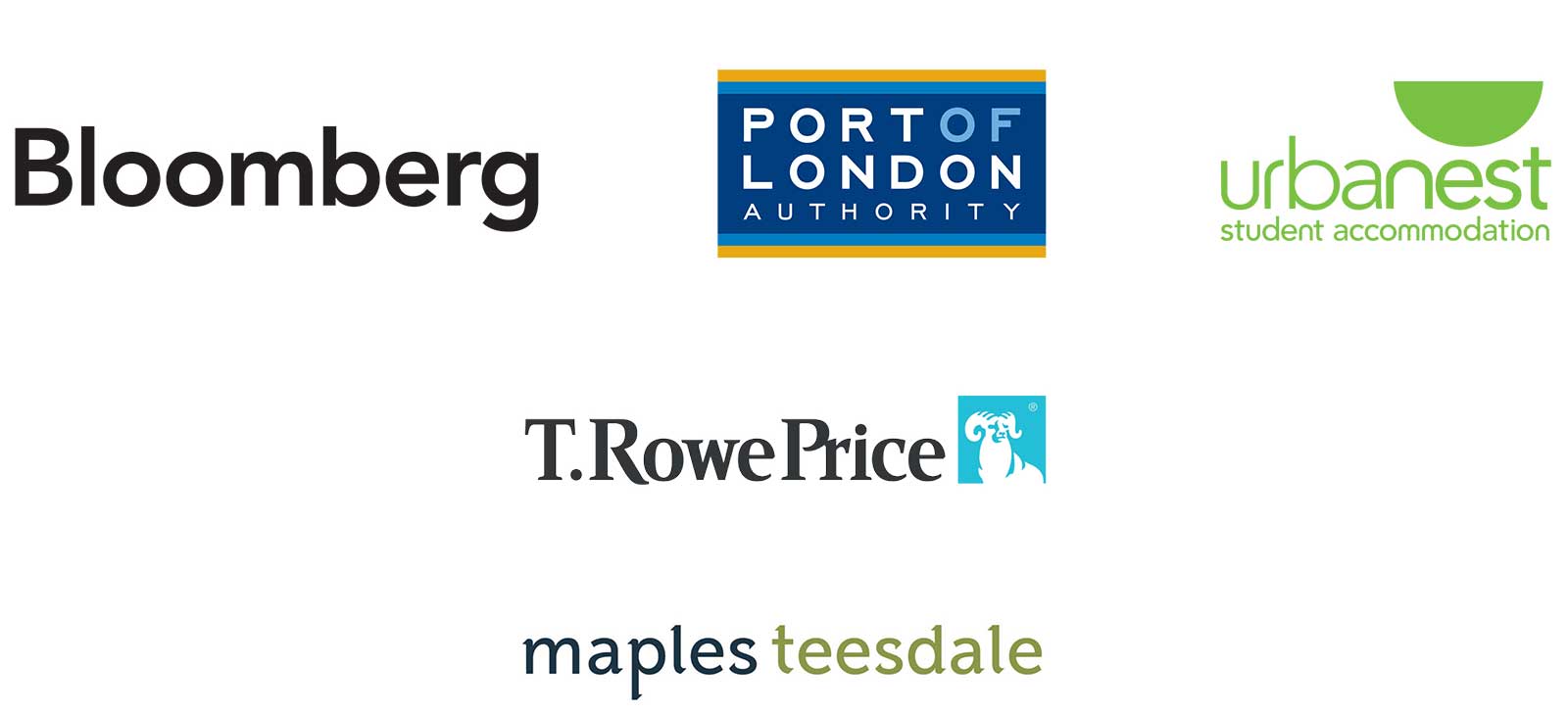 Corporate Members: Bloomber; Port of London Authority; Urbanest Student Accomodation; T. Rowe Price; Maples teesdale