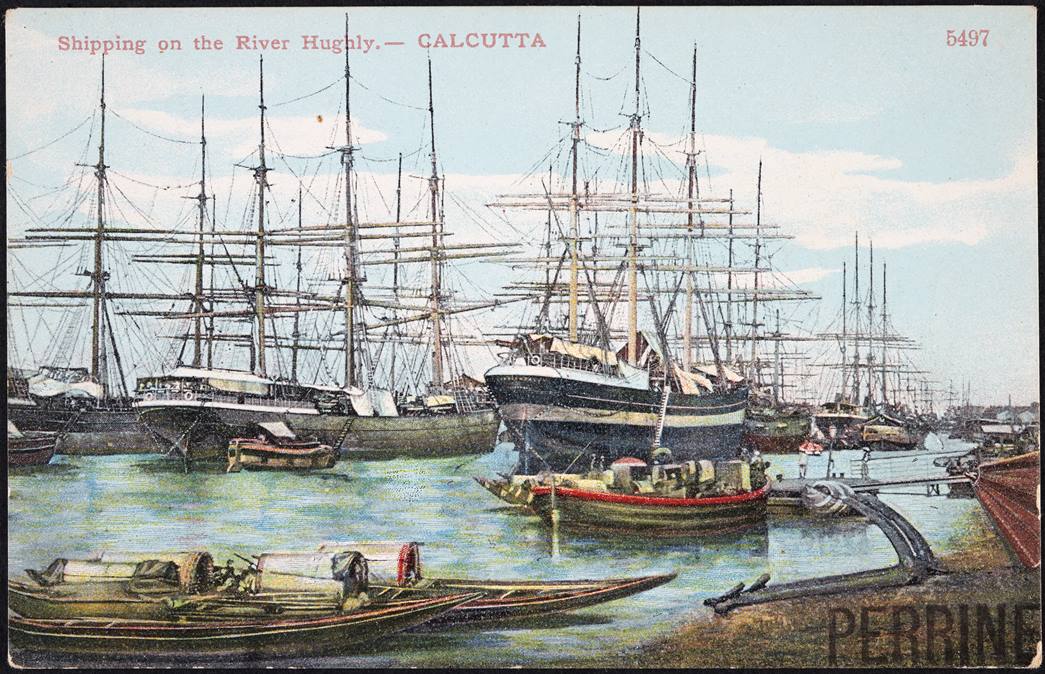 Shipping on the river Hoogly, Calcutta (now Kolkata), cira 1900. (Courtesy: J.F. Manicom)