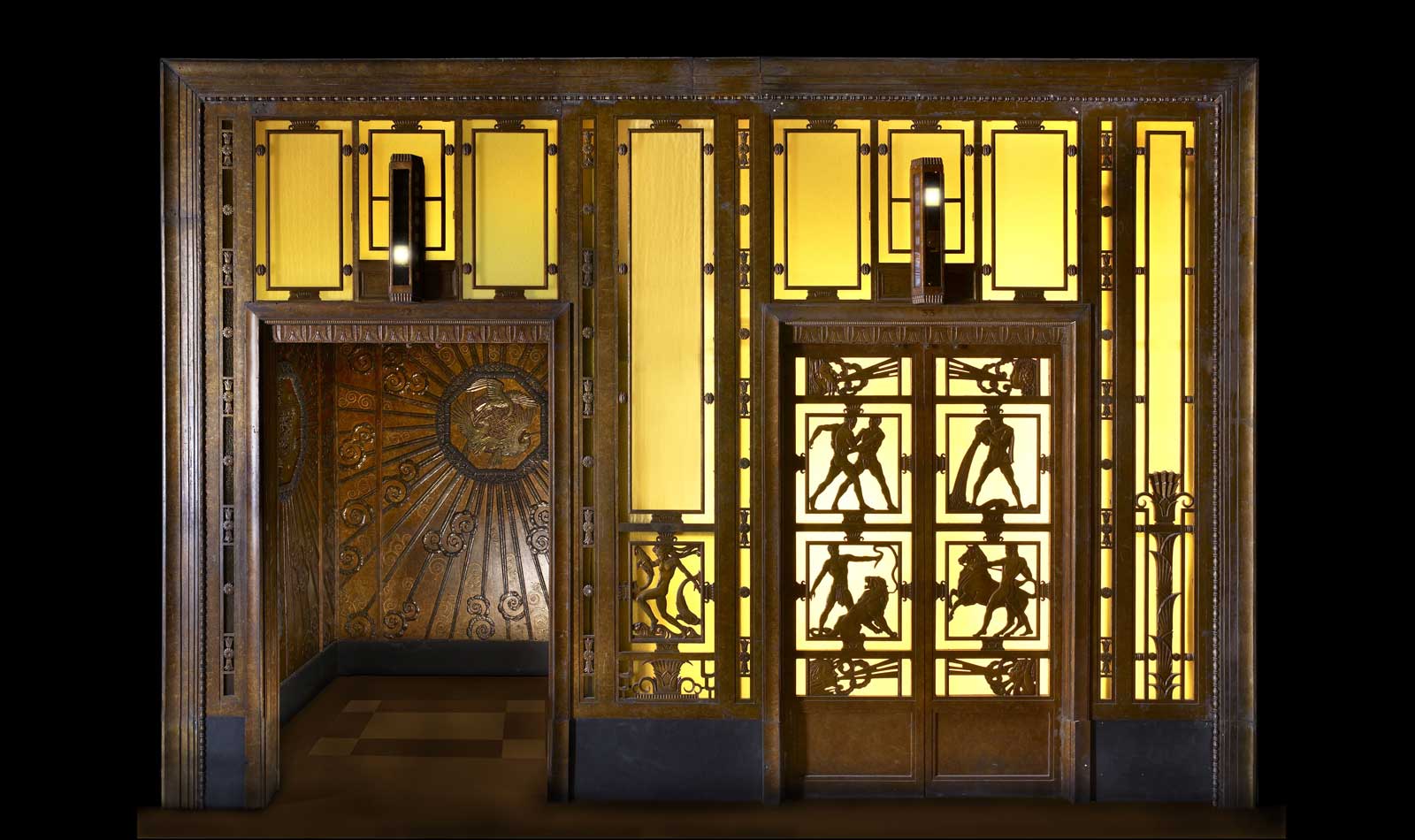 Selfridges lift in the People's city gallery.