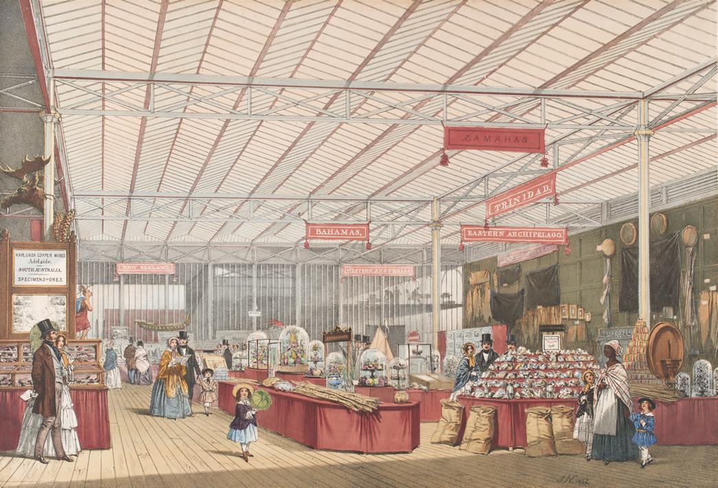 Colonial Produce, a print of the 1851 Great Exhibition 
It shows an exhibit of produce such as sugar cane and various fruits from British colonies in the Caribbean, 1852. (ID no.: A18928)
