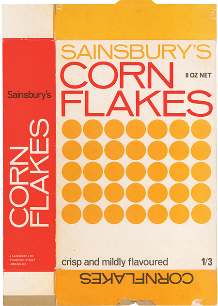 Sainsbury's Corn Flakes packaging 1970