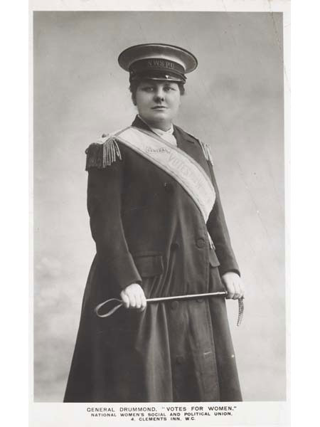Flora Drummond, Suffragette general.