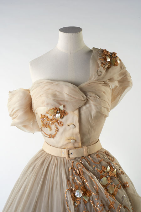 The bodice of Princess Margaret's Dior dress.