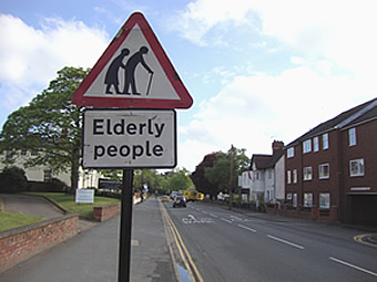 Road sign to alert for Elderly people crossing (Credit A J Leon, cc-by2.0, httpswww.flickr.comphotosajleon4662995633).jpg