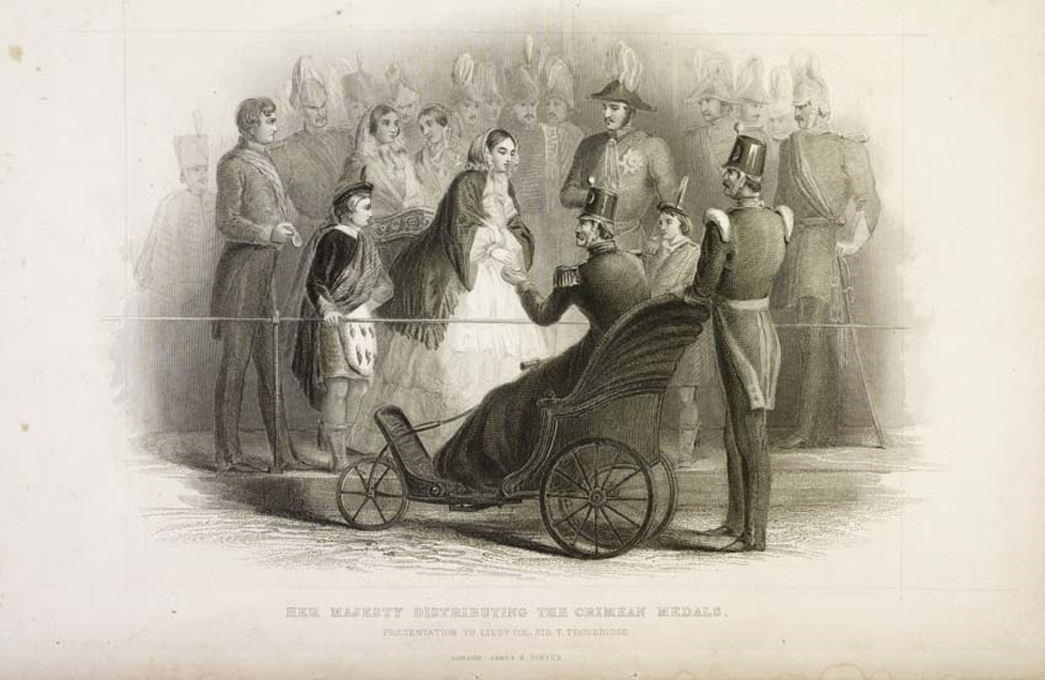 Engraving 'Her Majesty Distributing the Crimean Medals' 1855-1860