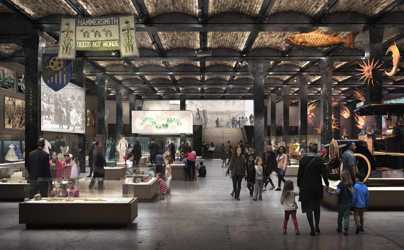 Artist's impression of the new Past Time galleries in the basement beneath the General Market.