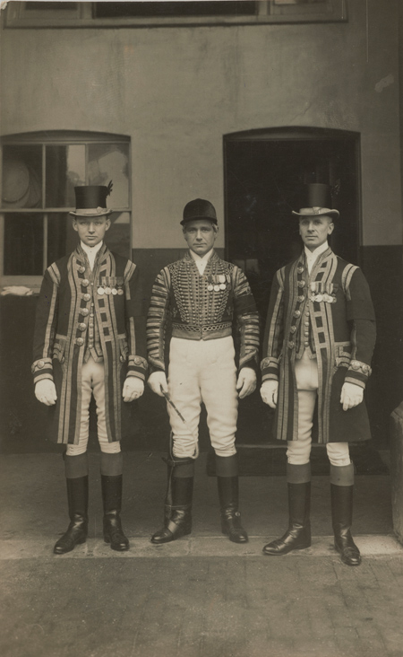 Footmen and Postillion at the Royal Mews, date unknown, by Christina Broom