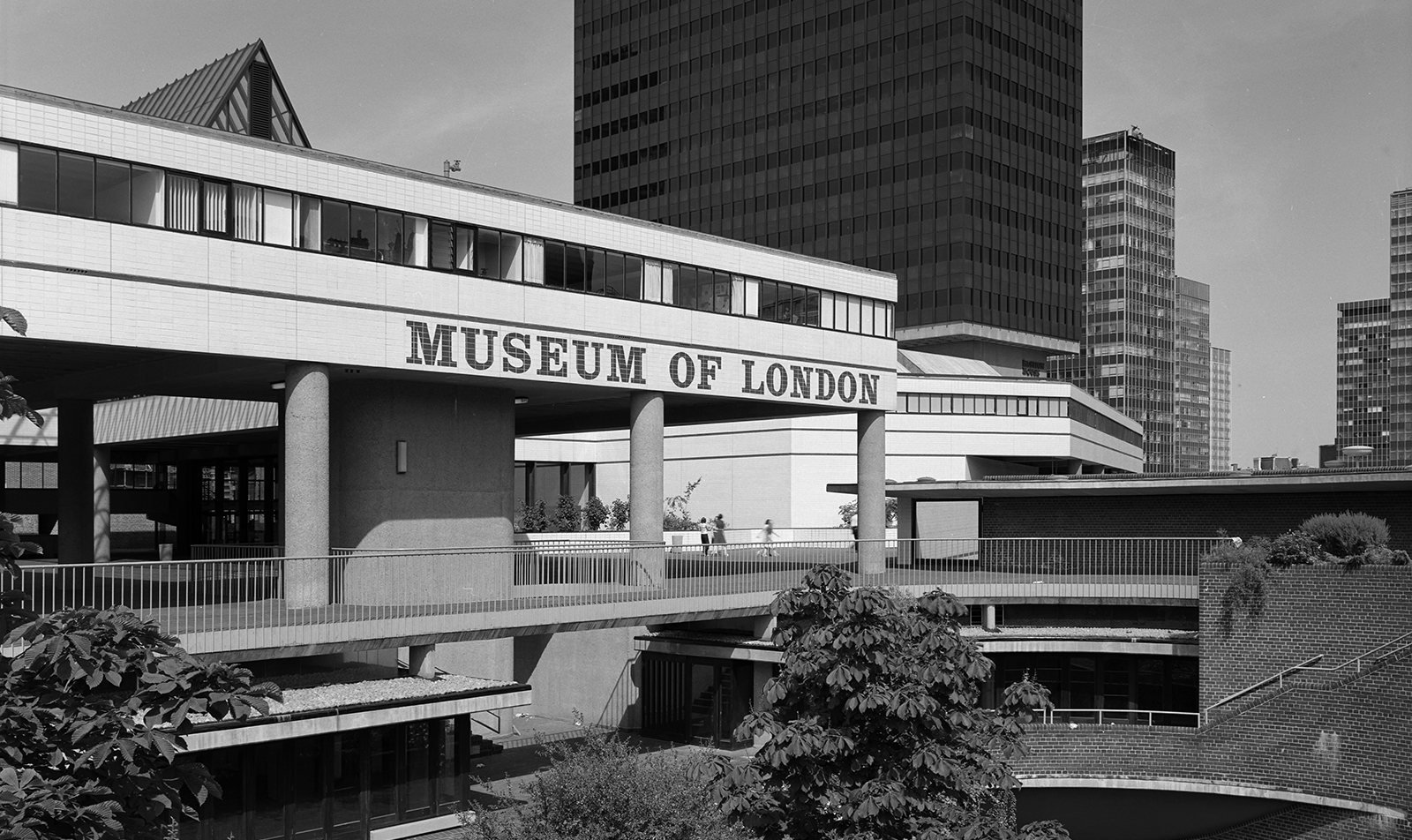 Museum of London front view of the exterior from 1976