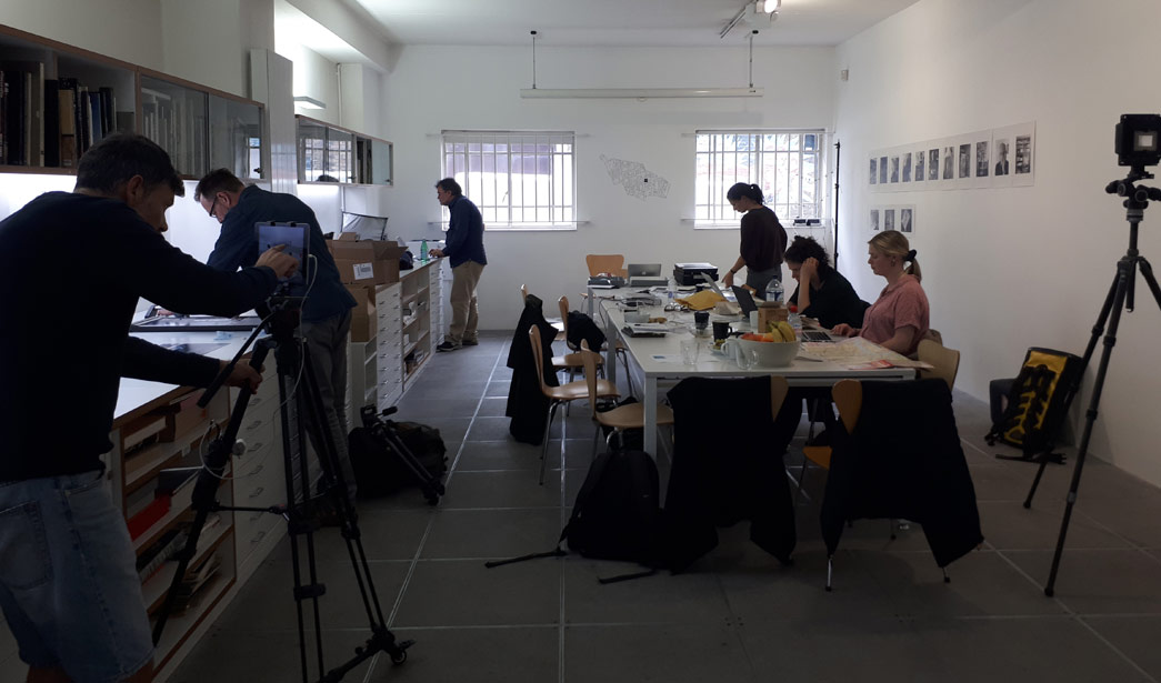A bustling hive of activity as photographers work inside the Magnum Live Lab.