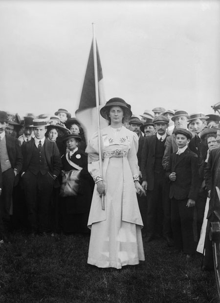 Suffragette Charlotte Marsh in Hyde Park.