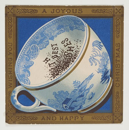 The reverse of this card reads: ‘This Christmas let’s annihilate Drink and it’s [sic] hollow joys; Use drinks that ne’er inebriate, and shun that which destroys. So hey! For tea and harmless drink, pure water with good health, light rising, and brain clear, to think, With peace, and work, and wealth!’ (ID no.: 38.254/136)
