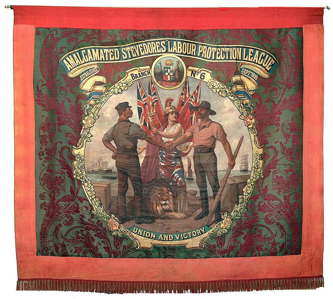 Banner of the Amalgamated Stevedores Union.