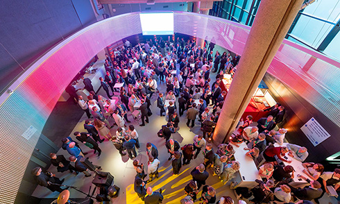 A gathering in the Ellipse Hall, part of the Museum of London's venue hire offer